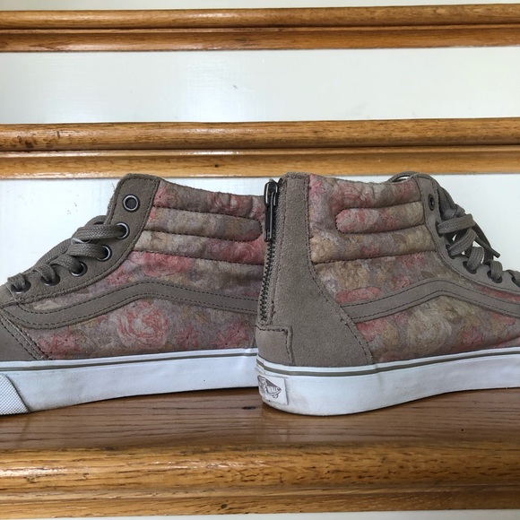 tan floral vans